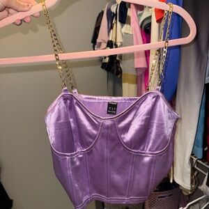 SHEIN Purple Satin Women's Top